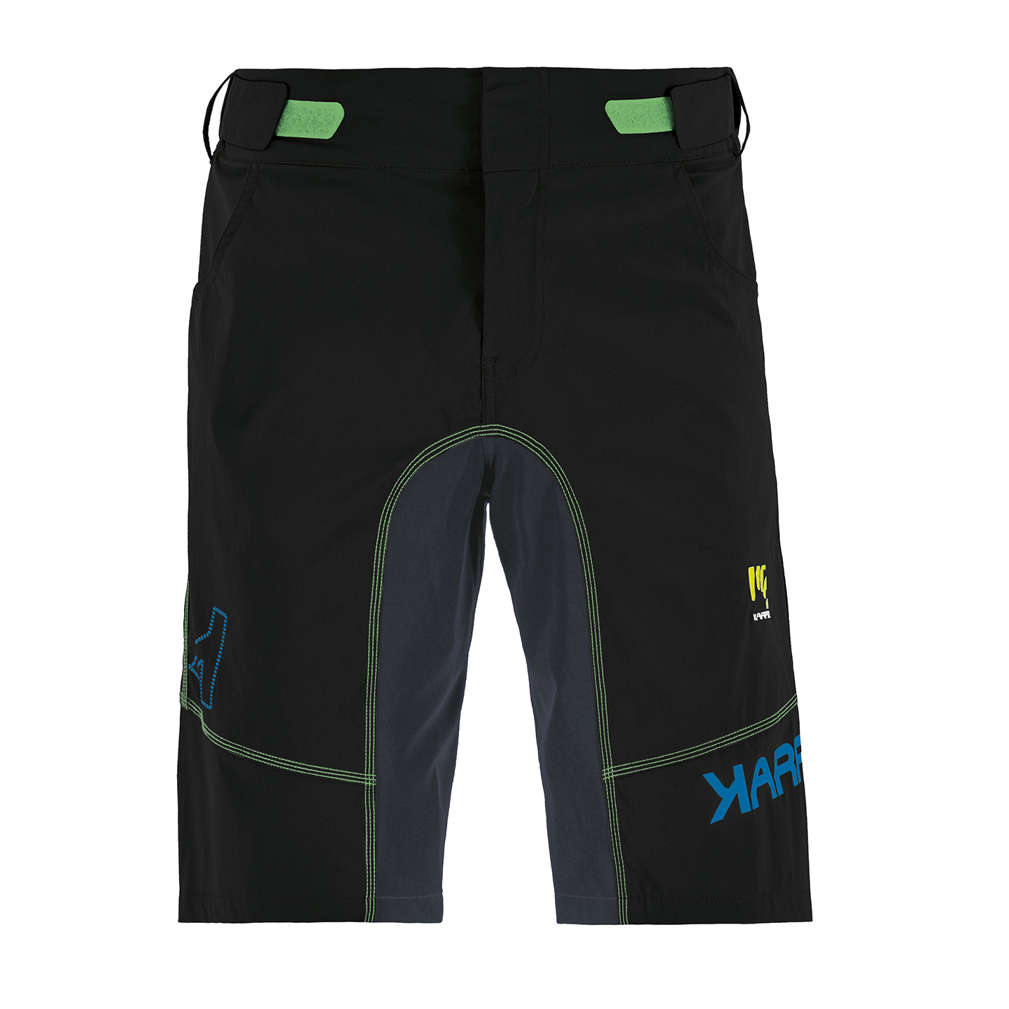Велосипедные шорты Karpos Ballistic Evo Short, цвет Black/Ombre Blue/Green Fluo