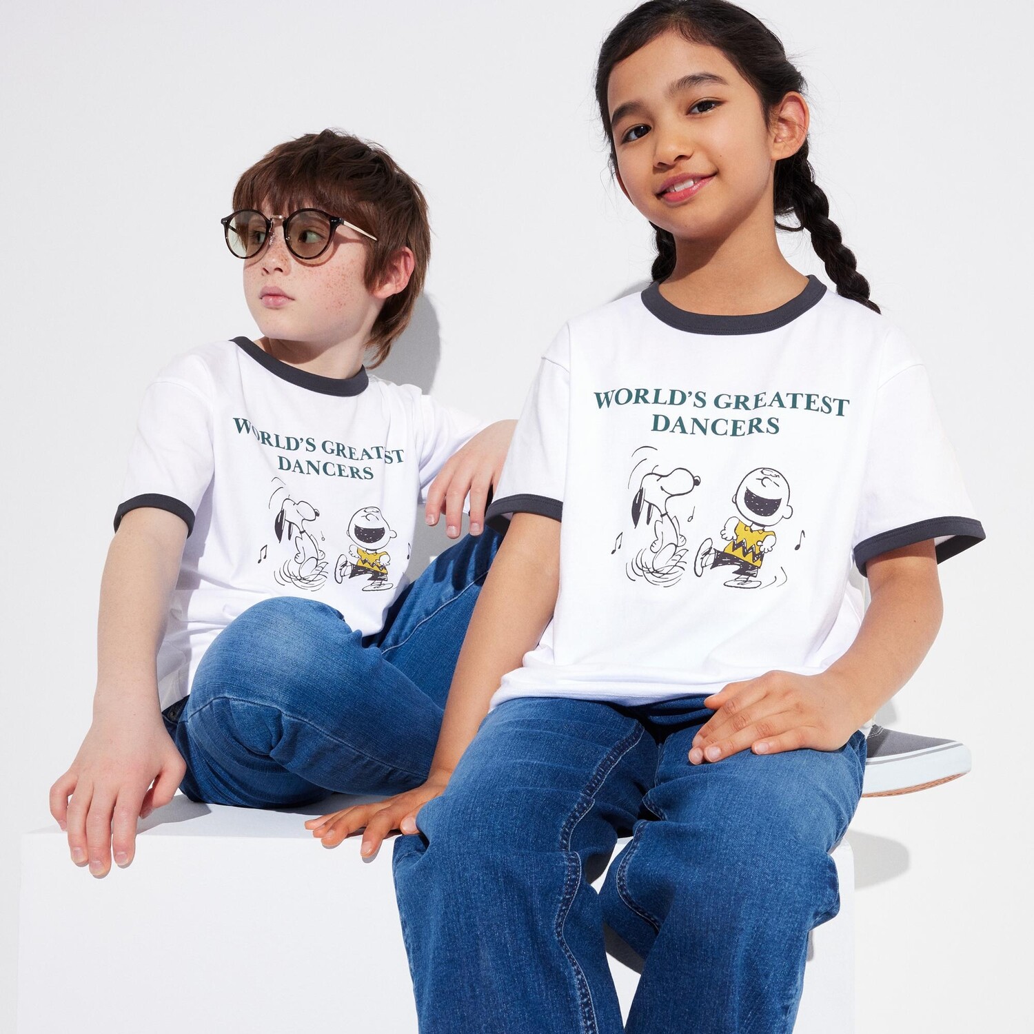 

Футболка UNIQLO Girls Peanuts Sports Club Ut с коротким рукавом и рисунком, белый