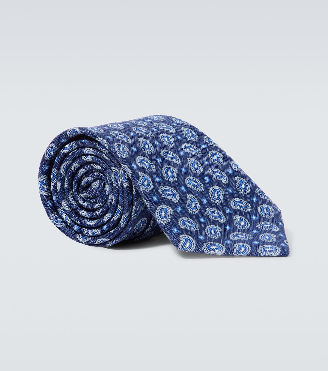 Шелковый галстук с пейсли Brioni, синий