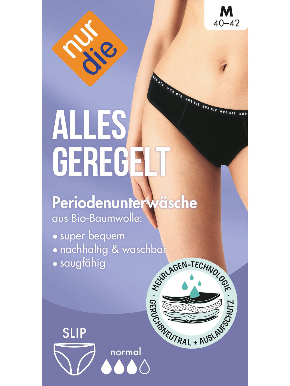 

Трусы Nur Die Periodenunterwäsche Alles Geregelt normal 1er Pack, черный