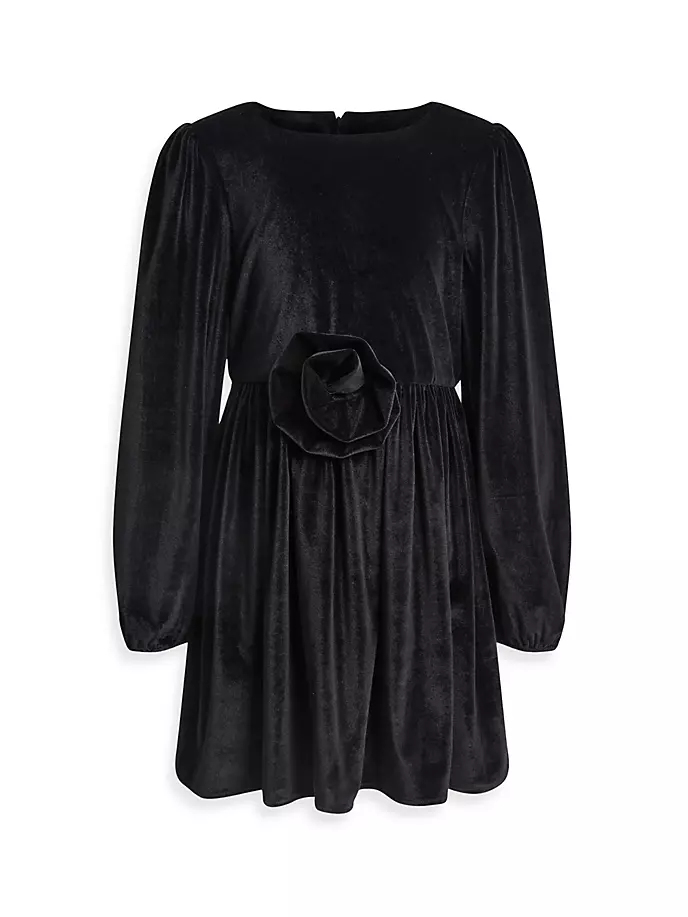 цена Велюровое мини-платье Hadless для девочек Bardot Junior, черный