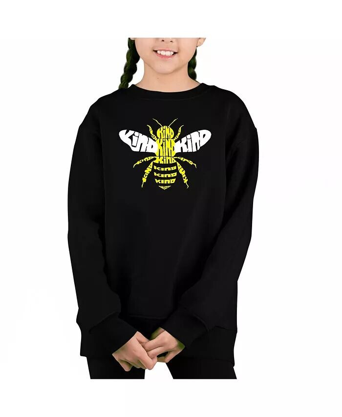 

Bee Kind — толстовка с круглым вырезом Big Girl's Word Art La Pop Art, красный