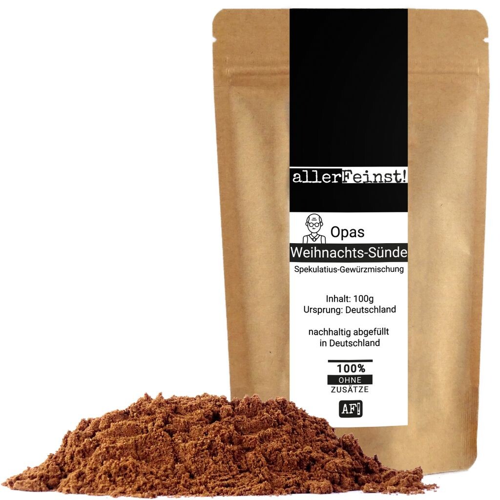 

Grandpa's Christmas Sin Speculoos Spice - Смесь специй Speculoos для Speculoos, печенья, вафель, печенья, соусов - 100г Allerfeinst!
