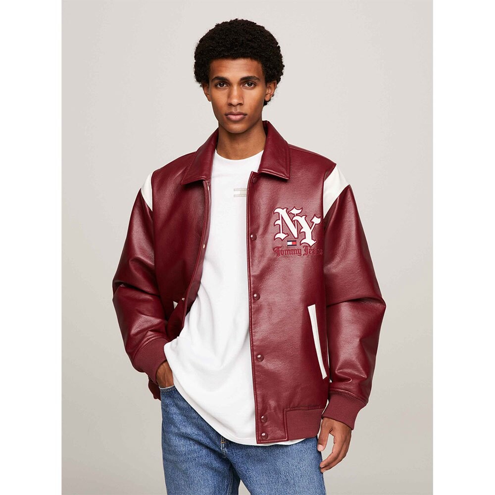 

Куртка Tommy Jeans Grunge Pleather Bomber, красный