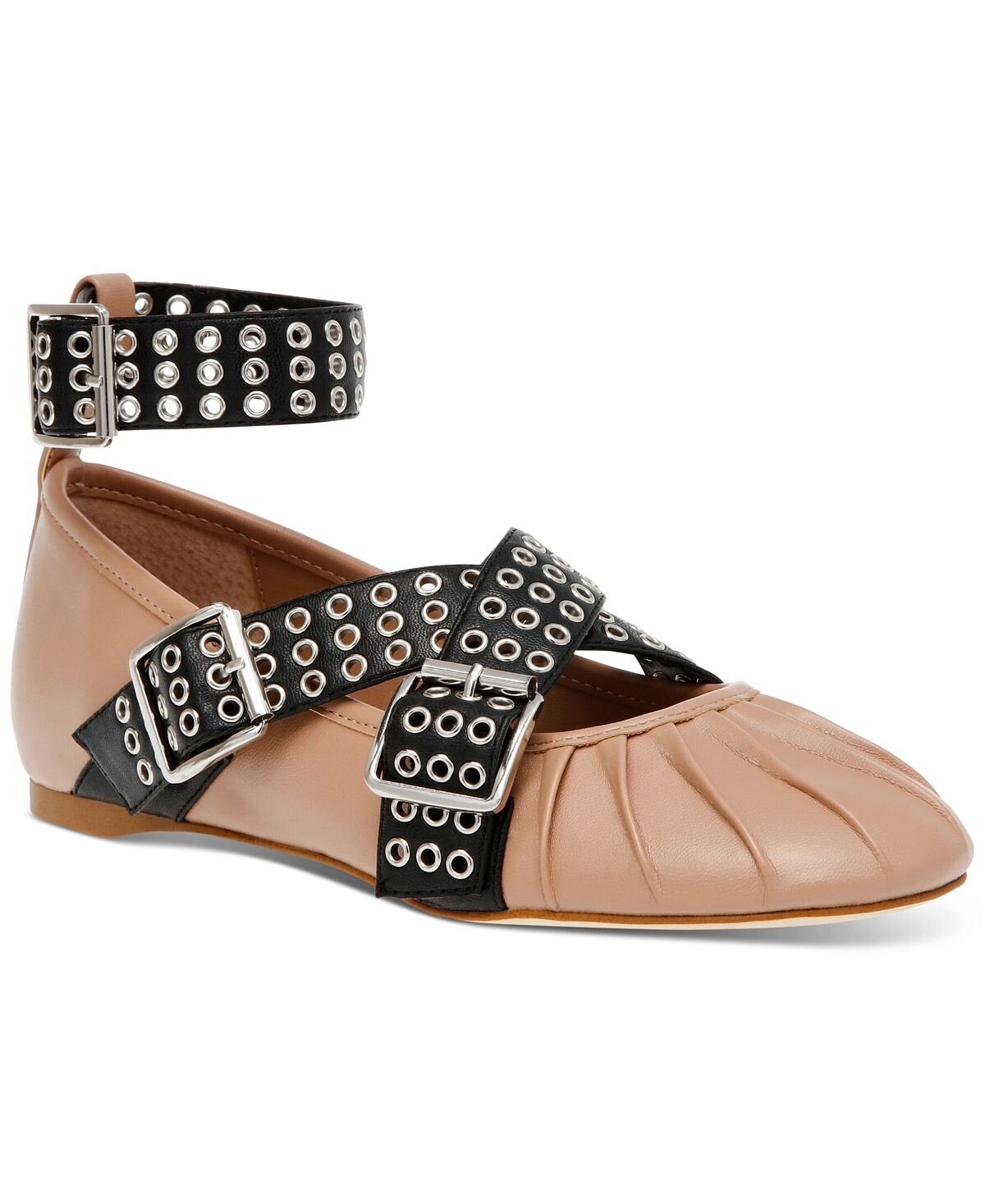 

Женские балетки из бриара с пряжками и ремешками Steve Madden