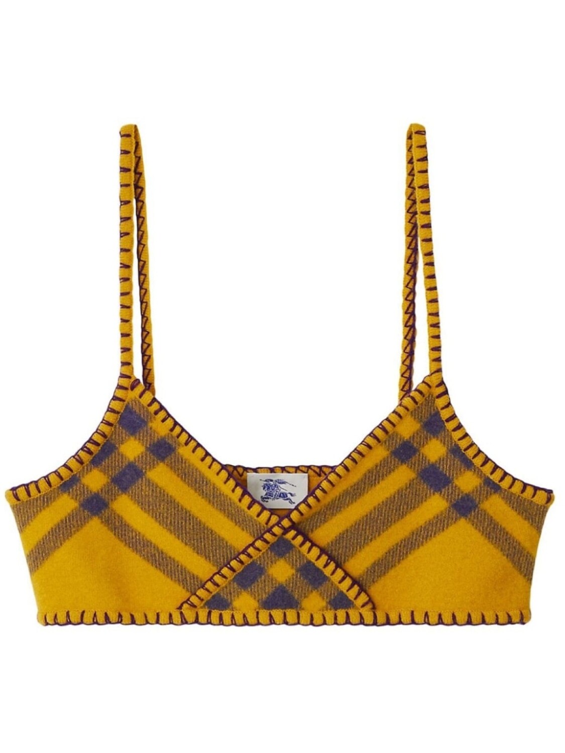 

Burberry бюстгальтер-бралетт в клетку, желтый