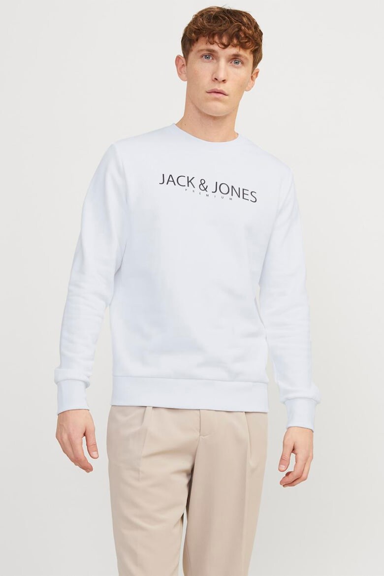 

Хлопковая толстовка с овальным вырезом Jack & Jones, белый
