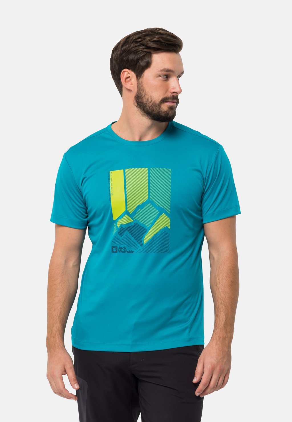 Спортивная футболка PEAK GRAPHIC T M Jack Wolfskin, цвет everest blue цена и фото