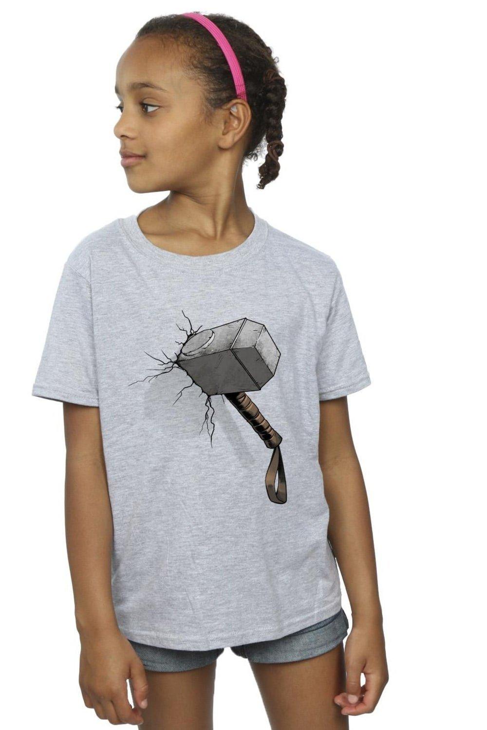 Хлопковая футболка Thor Hammer Crack Marvel, серый