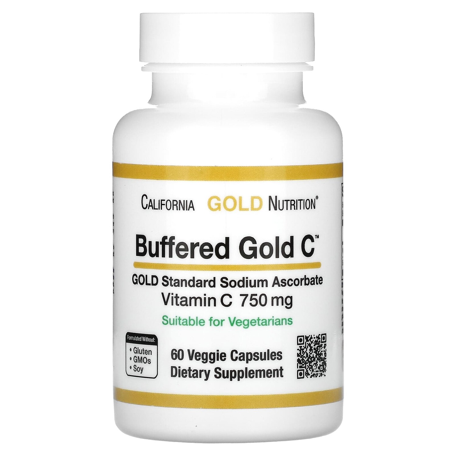 

Gold C, GOLD Standard, буферизованный витамин C, аскорбат натрия, 750 мг, 60 растительных капсул, California Gold Nutrition
