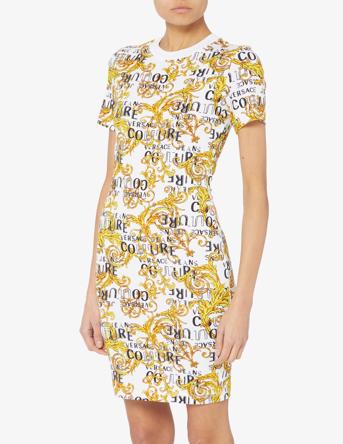 

Мини-платье с короткими рукавами Versace Jeans Couture, желтый