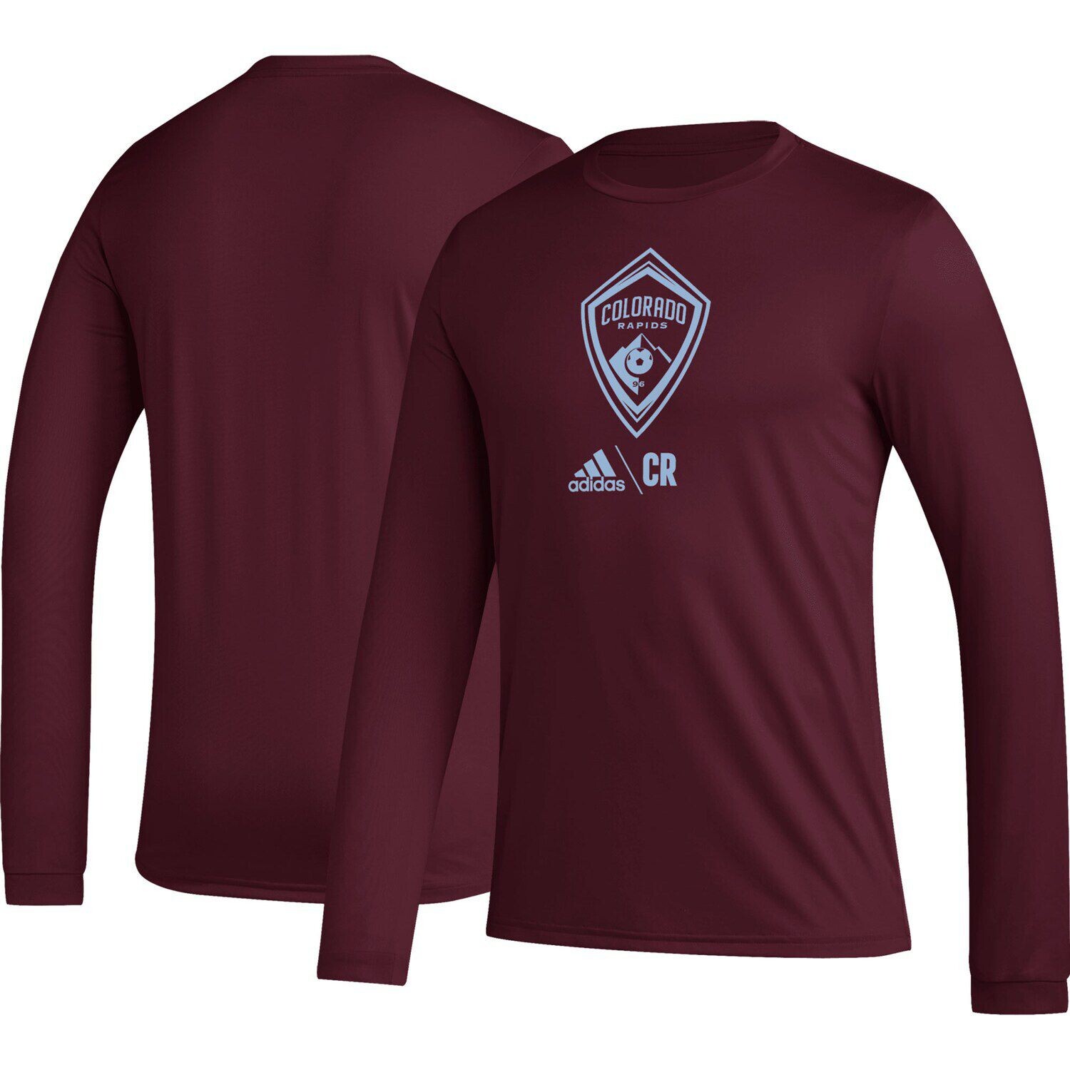 Мужская бордовая футболка Colorado Rapids Icon с длинным рукавом adidas