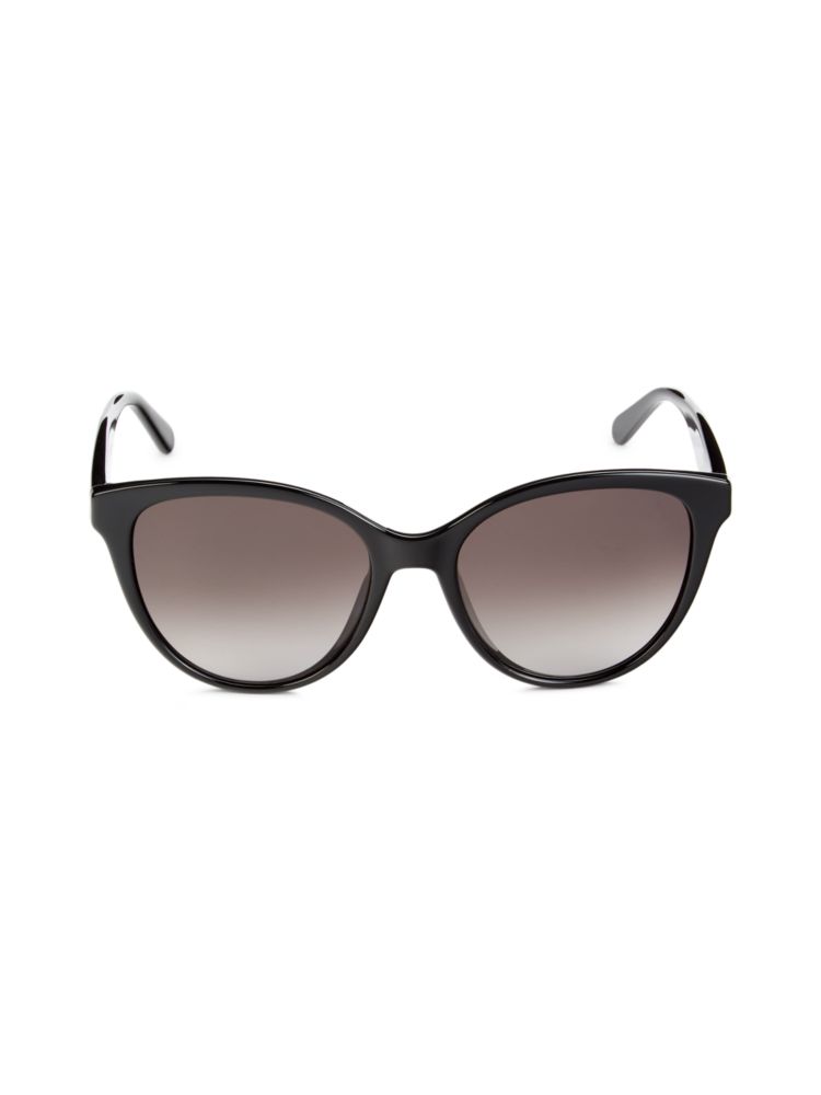 Овальные солнцезащитные очки 54MM Ferragamo, черный diameter 54mm