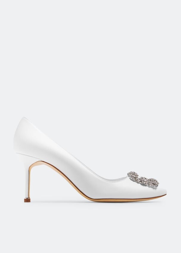 

Туфли Manolo Blahnik Hangisi Leather, белый