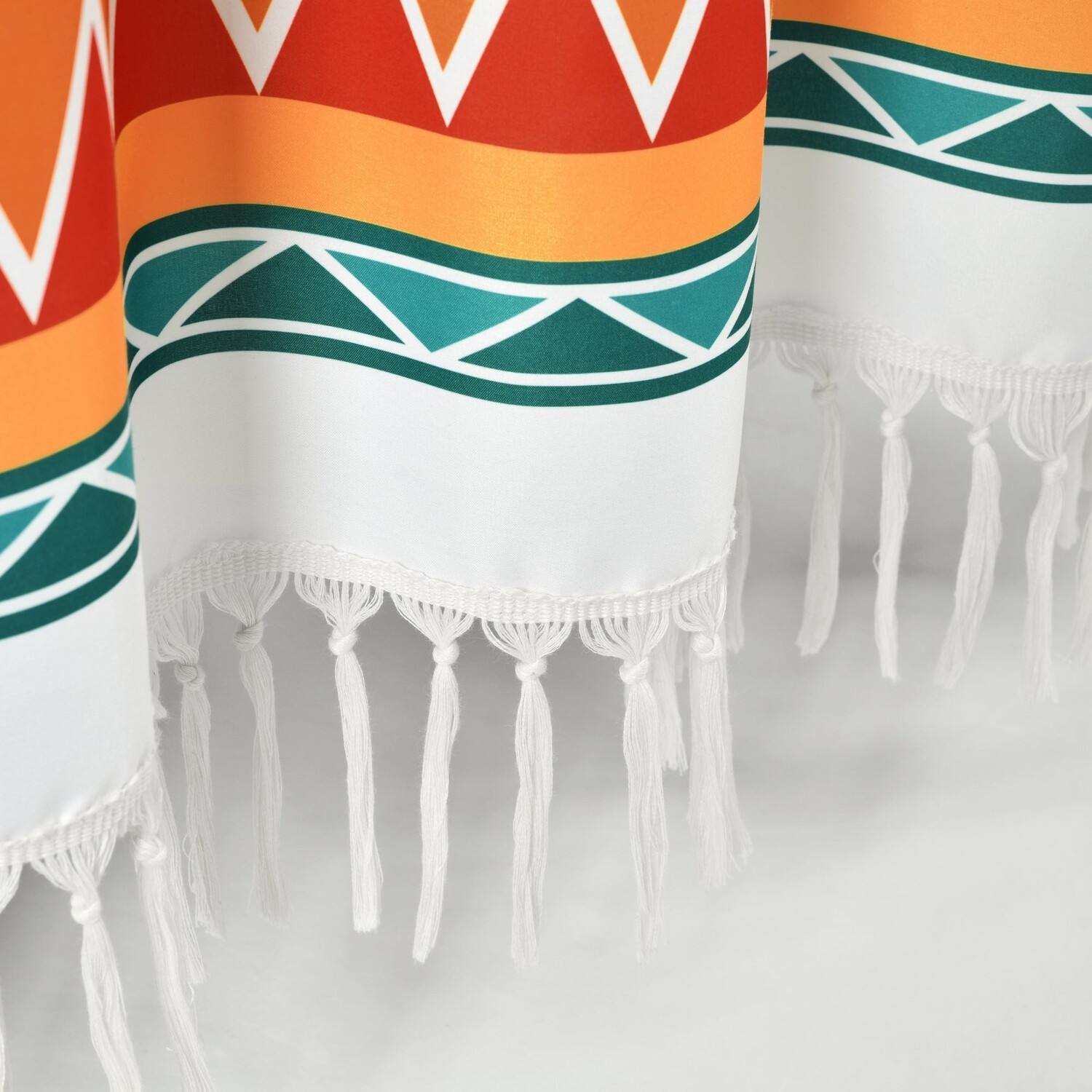

Занавеска для душа Boho Viviane с геобахромой Lush Decor, цвет Turquoise_Orange