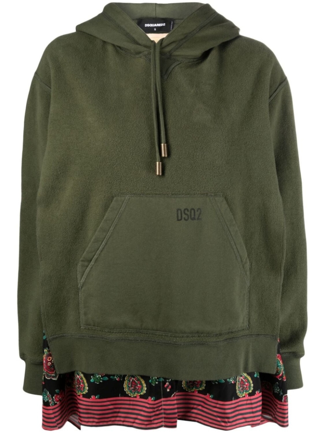 

Dsquared2 худи со вставками и логотипом, зеленый