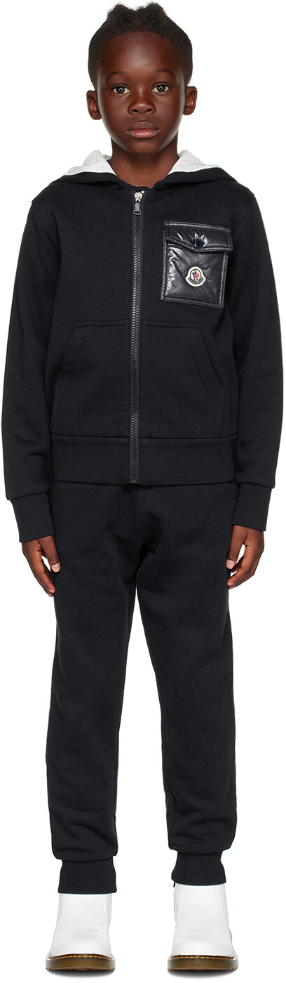 

Moncler Enfant Kids Темно-синий спортивный костюм с нашивками