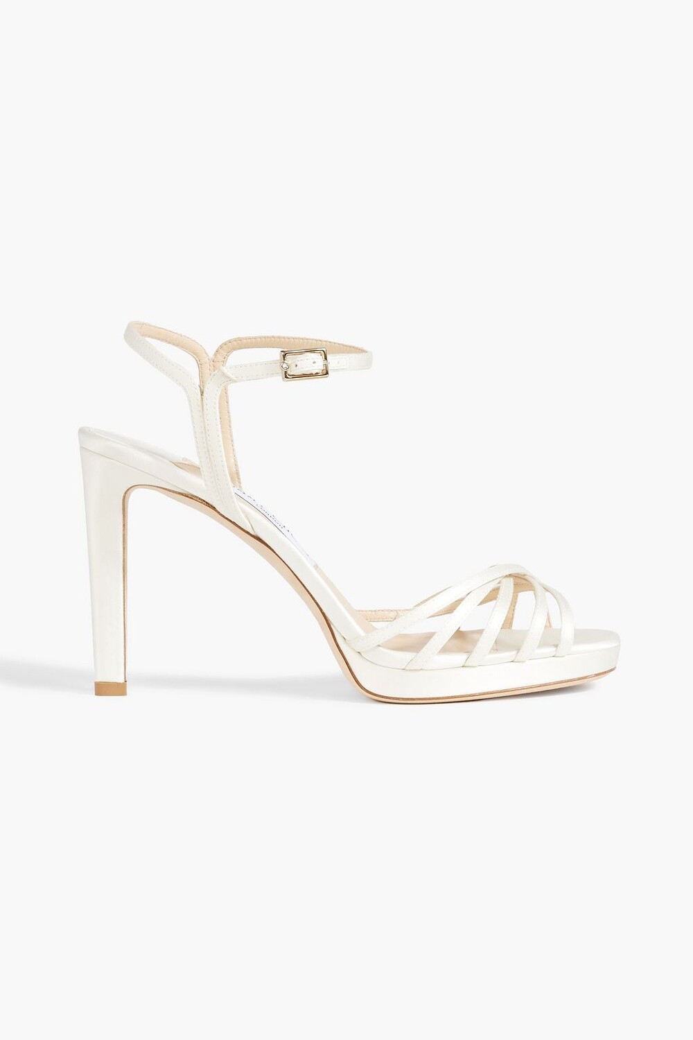 

Атласные босоножки Lilah 100 JIMMY CHOO, слоновая кость