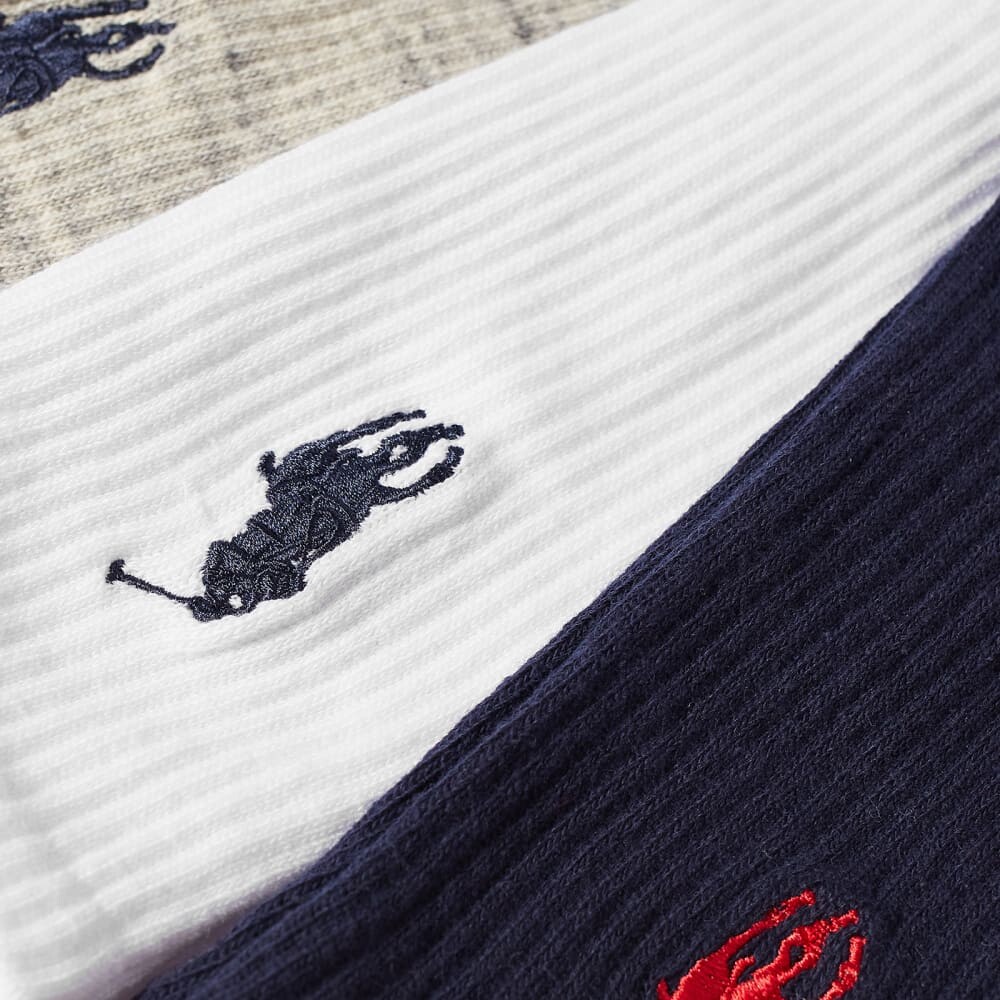 

Хлопковые носки Polo Ralph Lauren Pony Player — 3 шт., мультиколор