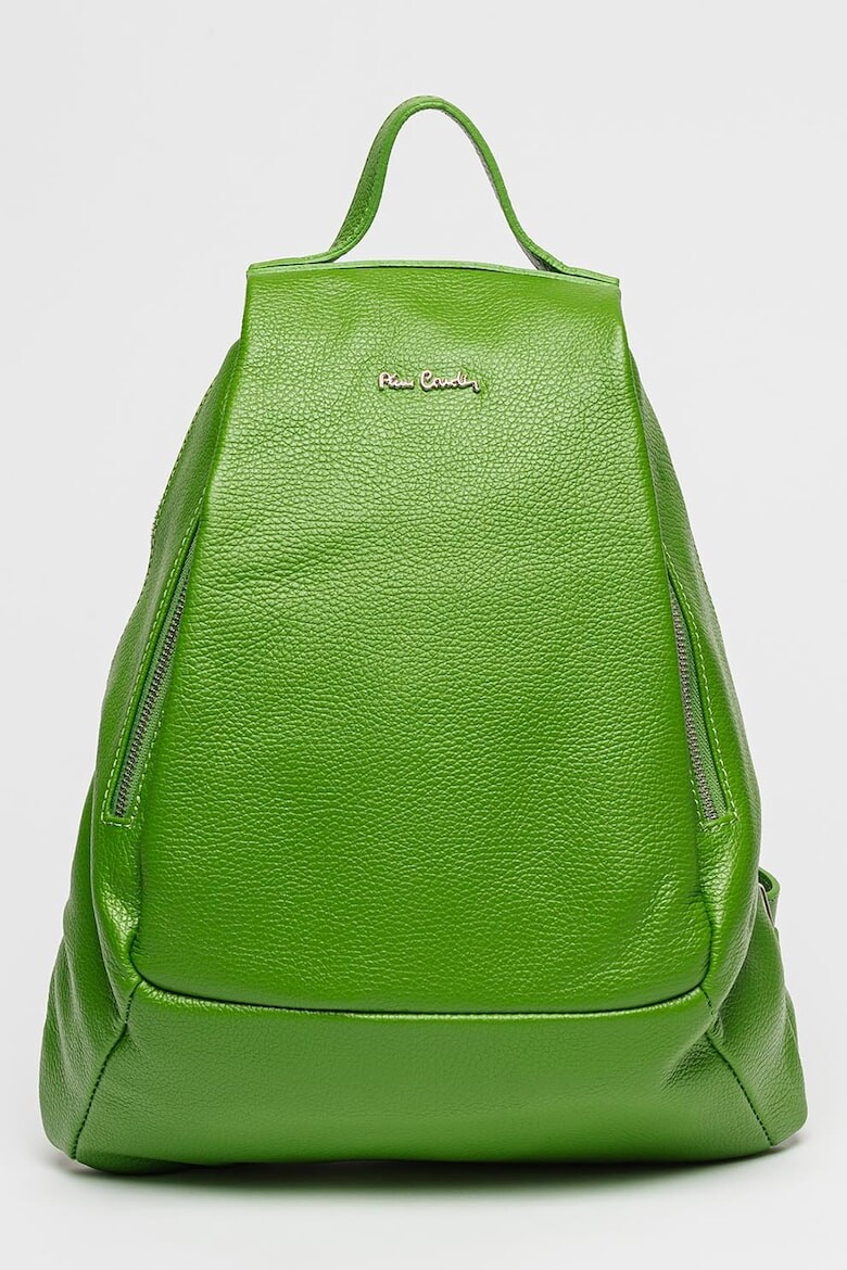 

Кожаный рюкзак с логотипом Pierre Cardin, зеленый