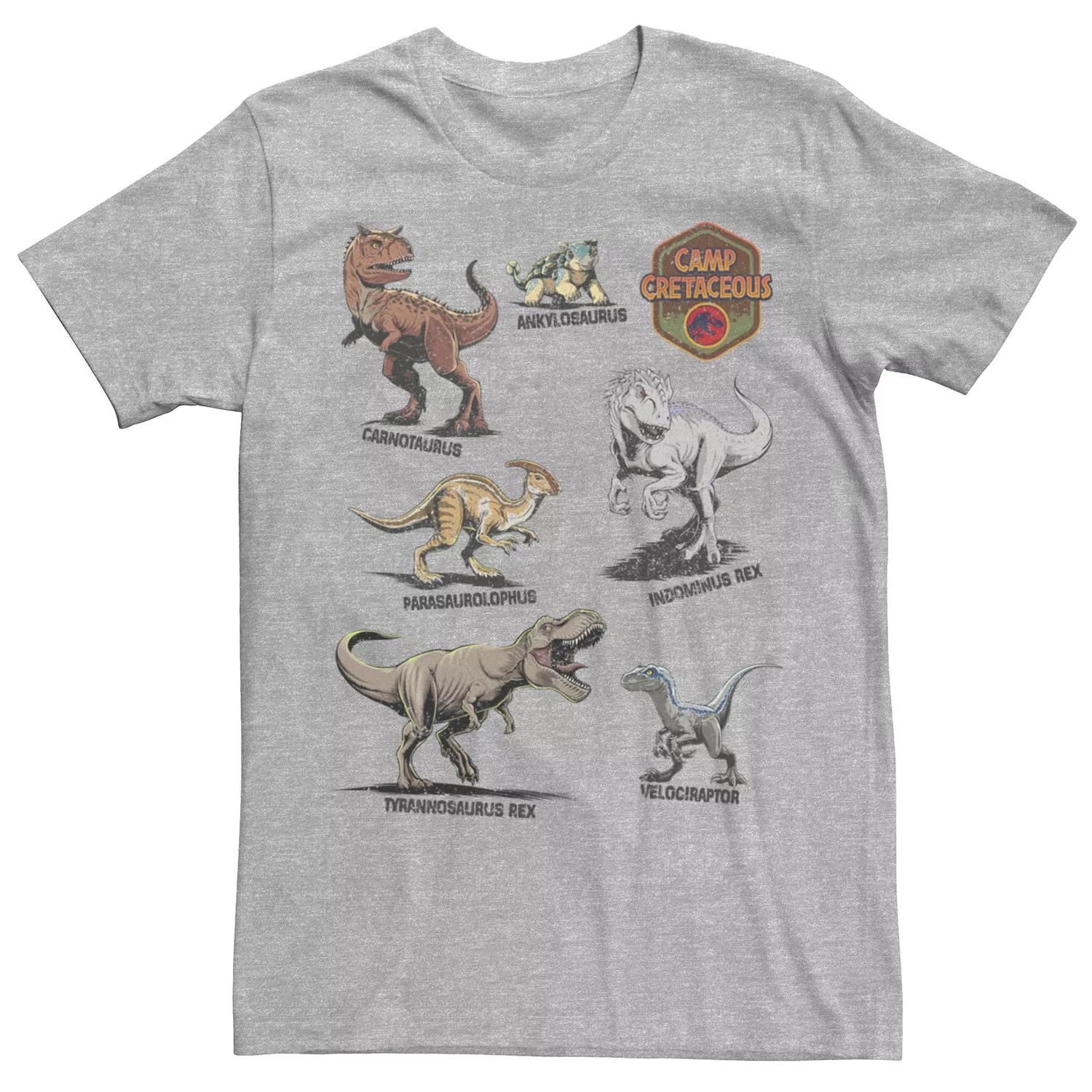 Мужская футболка Jurassic World: Camp Melaceous Dinosaur Names Licensed Character