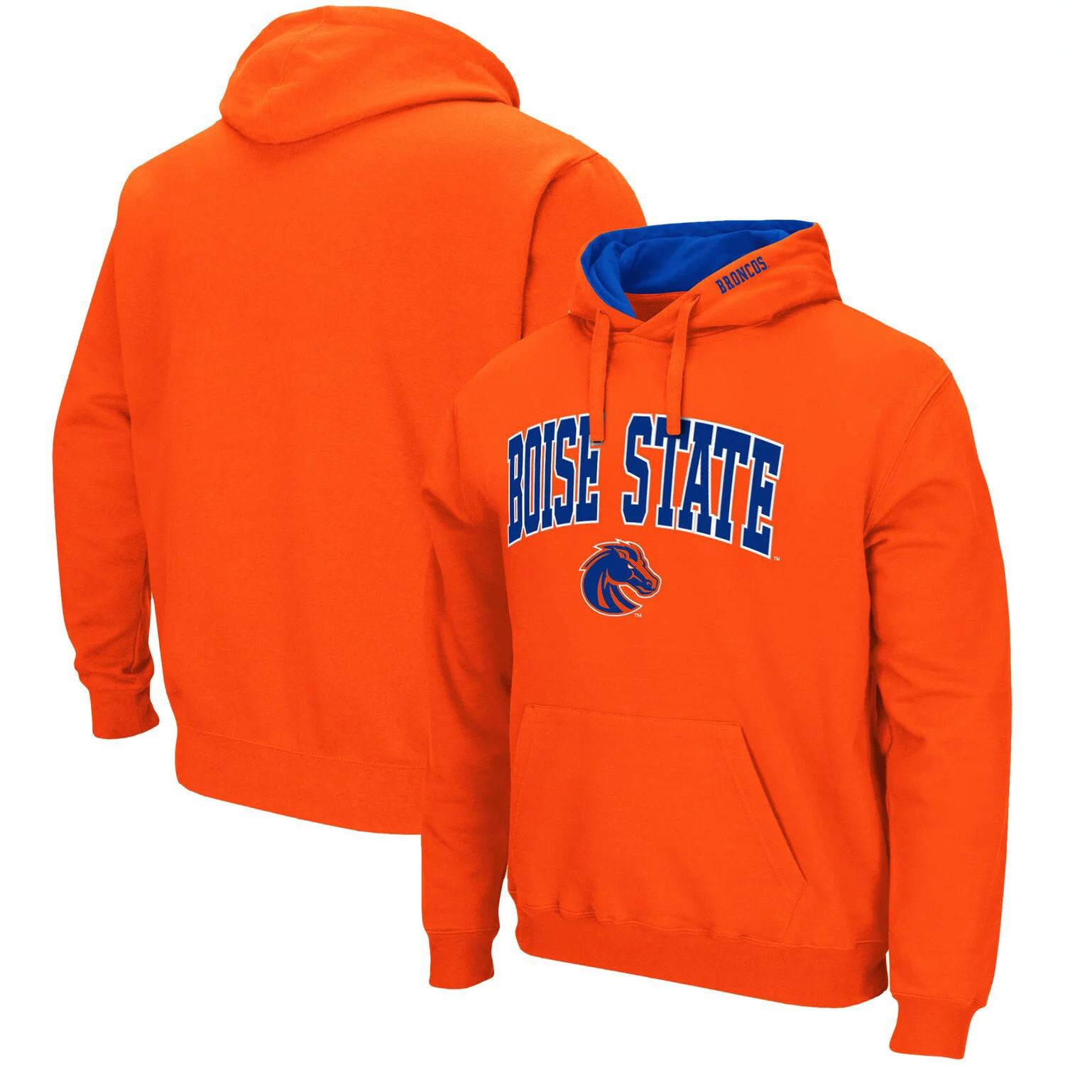 Мужской оранжевый пуловер с капюшоном Boise State Broncos Arch & Logo 3.0 Colosseum