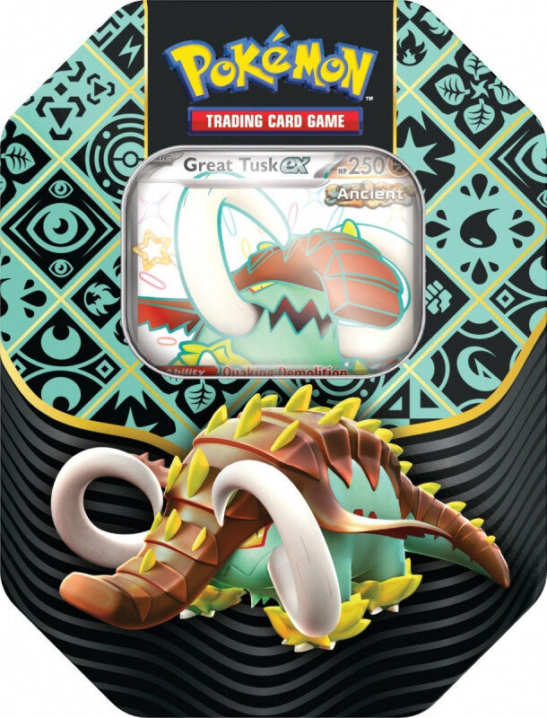 

Tcg Pokemon, карты Paldean Fates Tin Great Tusk