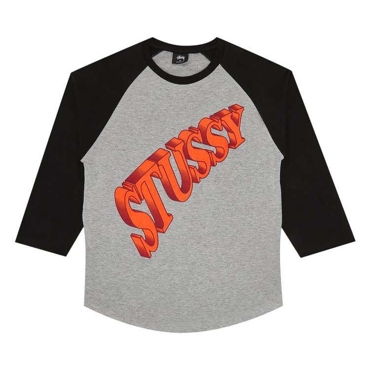 

Лонгслив Stussy Super Raglan 'Grey Heather/Black', серый