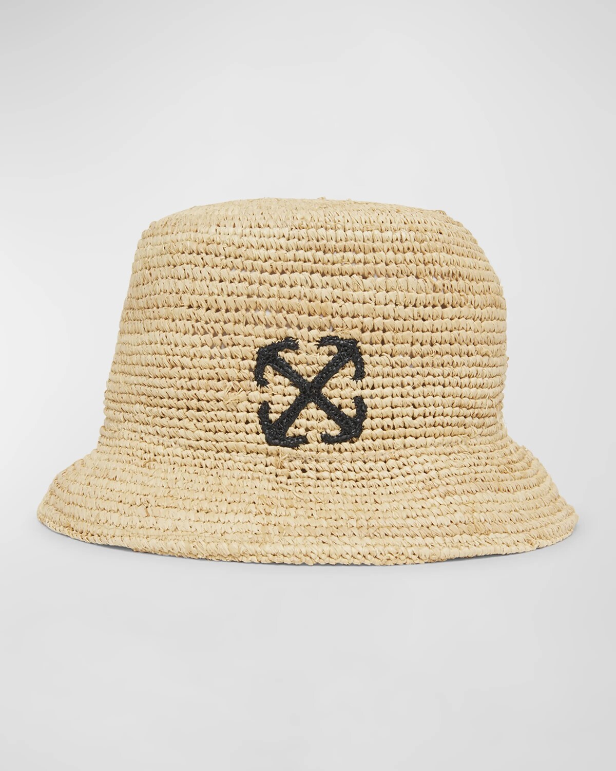 Панама из рафии Arrow Off-White, цвет Beige Black