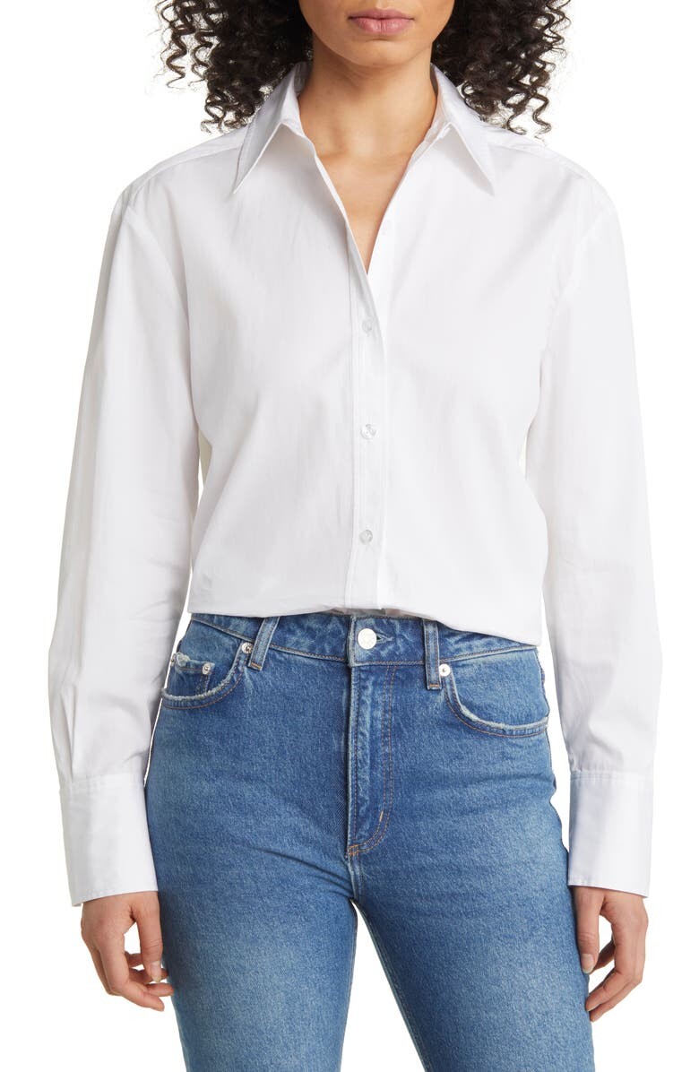 

Рубашка из хлопкового поплина NORDSTROM SIGNATURE, белый