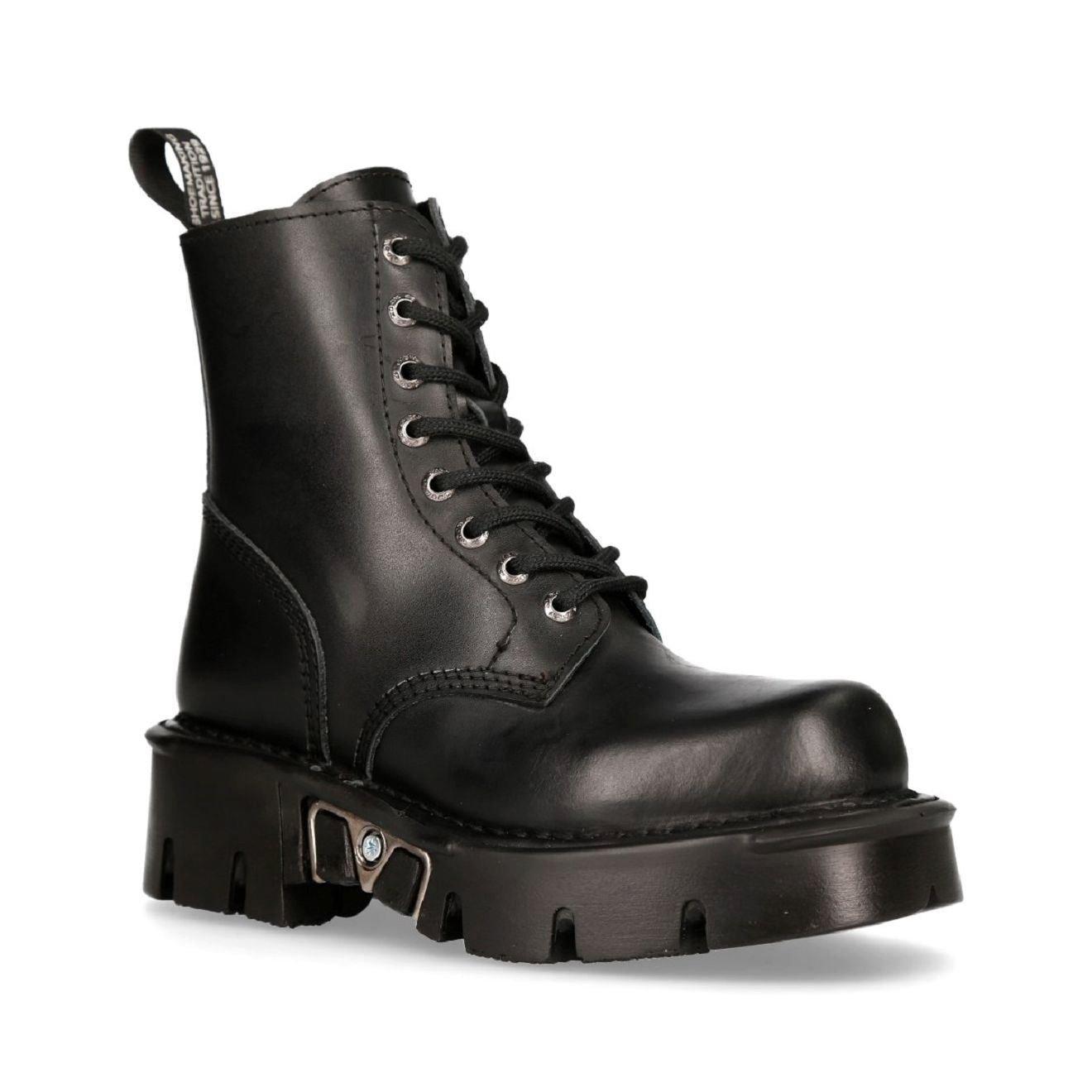 Байкерские ботинки в стиле милитари унисекс в готическом стиле New Rock — MILI084N-S3, черный