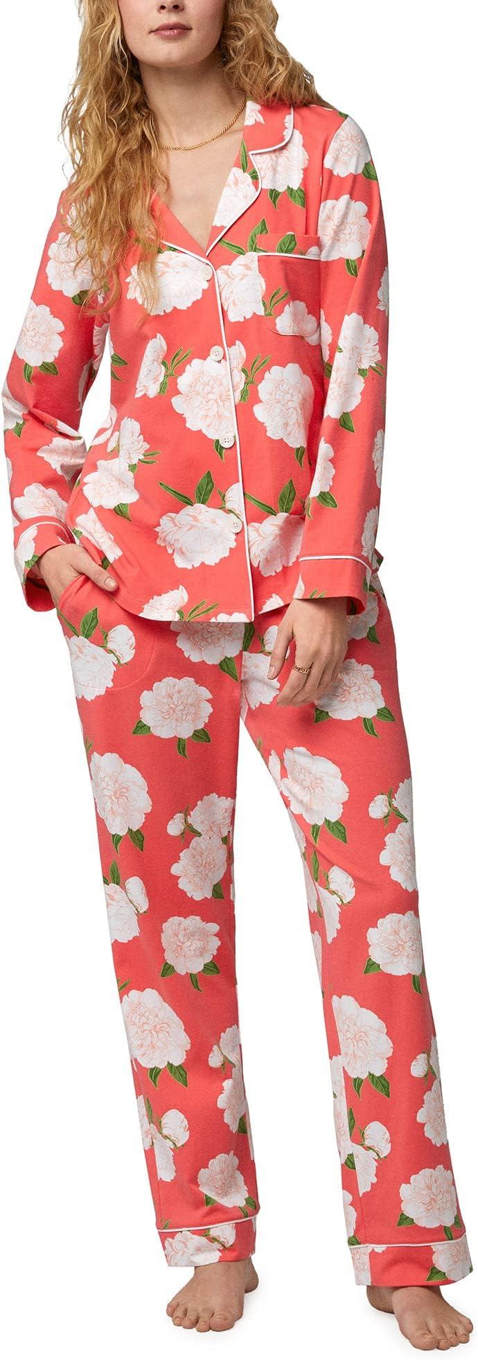 Классический пижамный комплект с длинными рукавами Bedhead PJs, цвет Perfect Peonies чехол книжка на realme c21 рилми с21 с 3d принтом amazing peonies золотистый