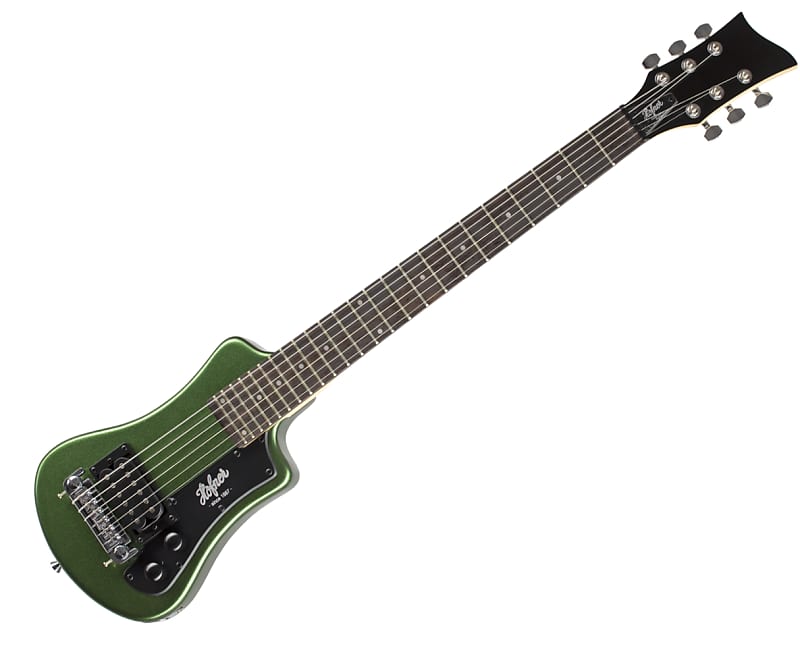 Электрогитара Hofner Shorty Electric Travel Guitar w/ Gig Bag - Cadillac Green цена и фото