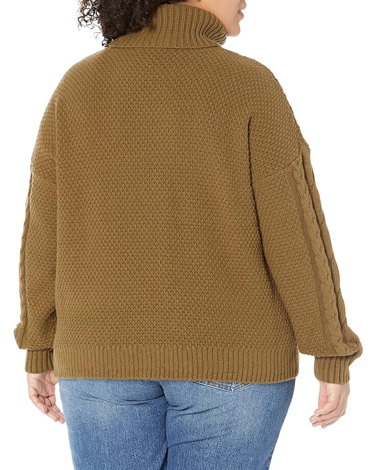 

Свитер Madewell Plus Capri Cotton Cable Turtleneck, цвет Golden Spinach