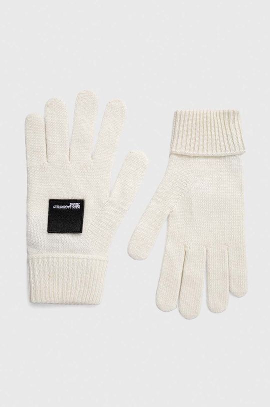 цена Джинсовые перчатки Karl Lagerfeld с оттенком кашемира. Karl Lagerfeld, белый