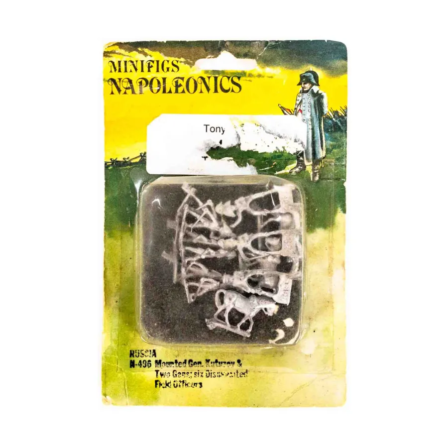 

Русский конный генерал Кутуков и шесть спешенных полевых офицеров, Napoleonic Miniatures - Assorted (15mm) (Minifigs)