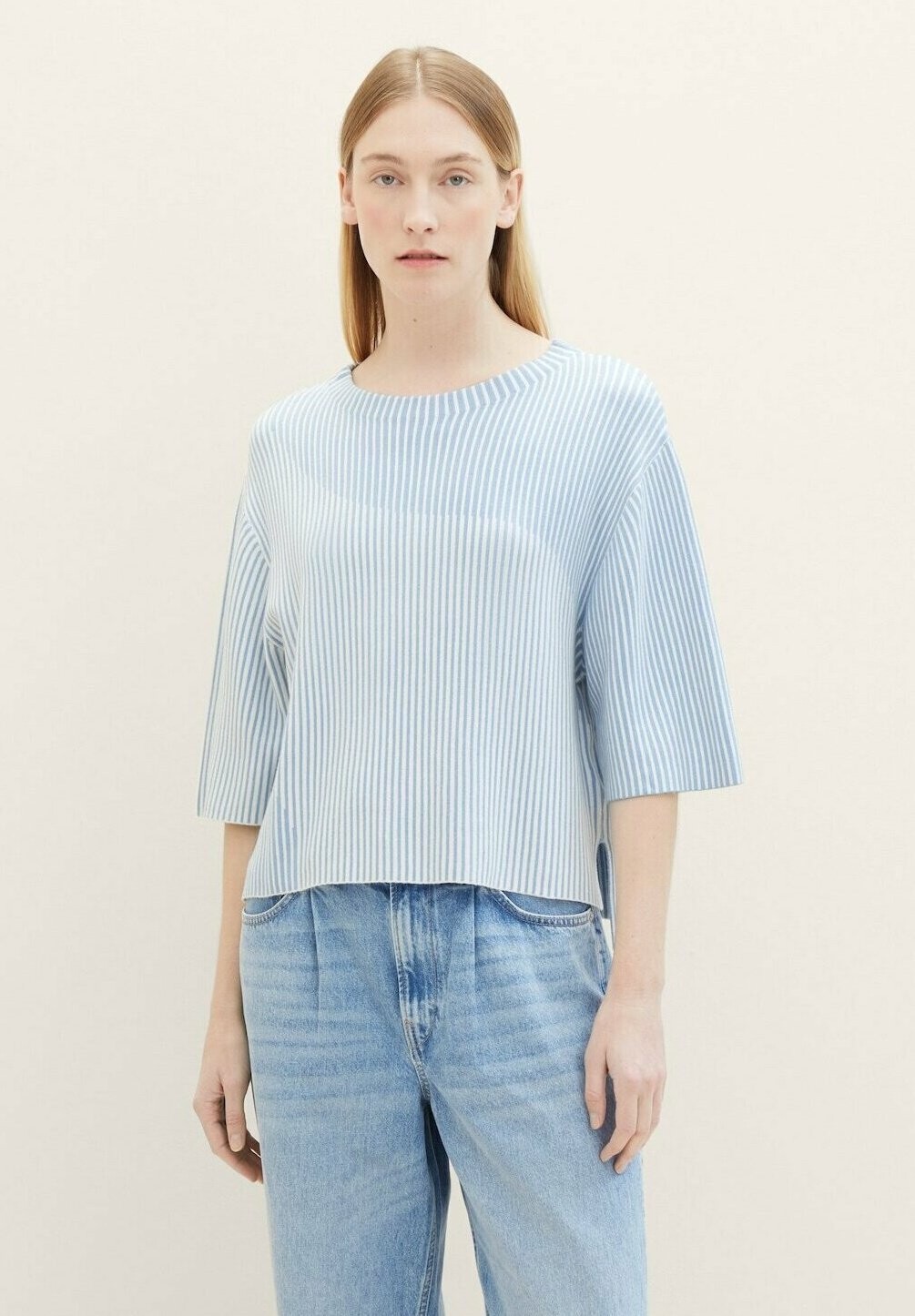 

Вязаный свитер TOM TAILOR, цвет blue shades jacquard