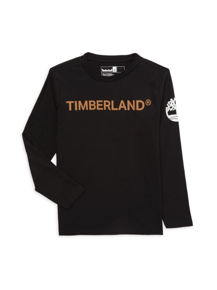 

Футболка с логотипом и графическим рисунком для мальчика Timberland, черный