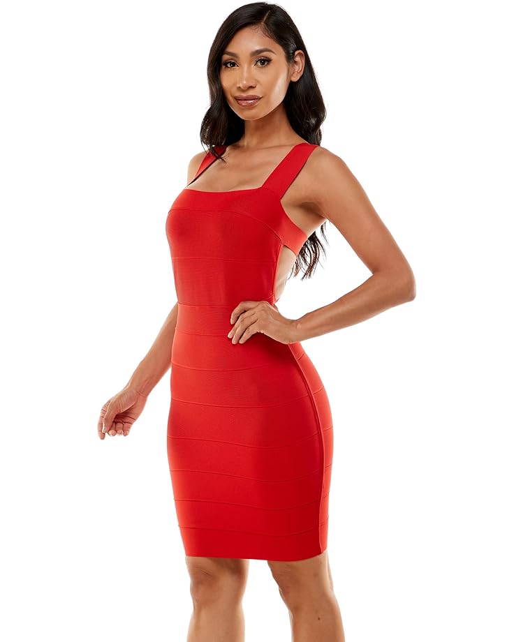 bandage crisscross back bodycon dress Платье Bebe Bandage X-Back Dress, красный