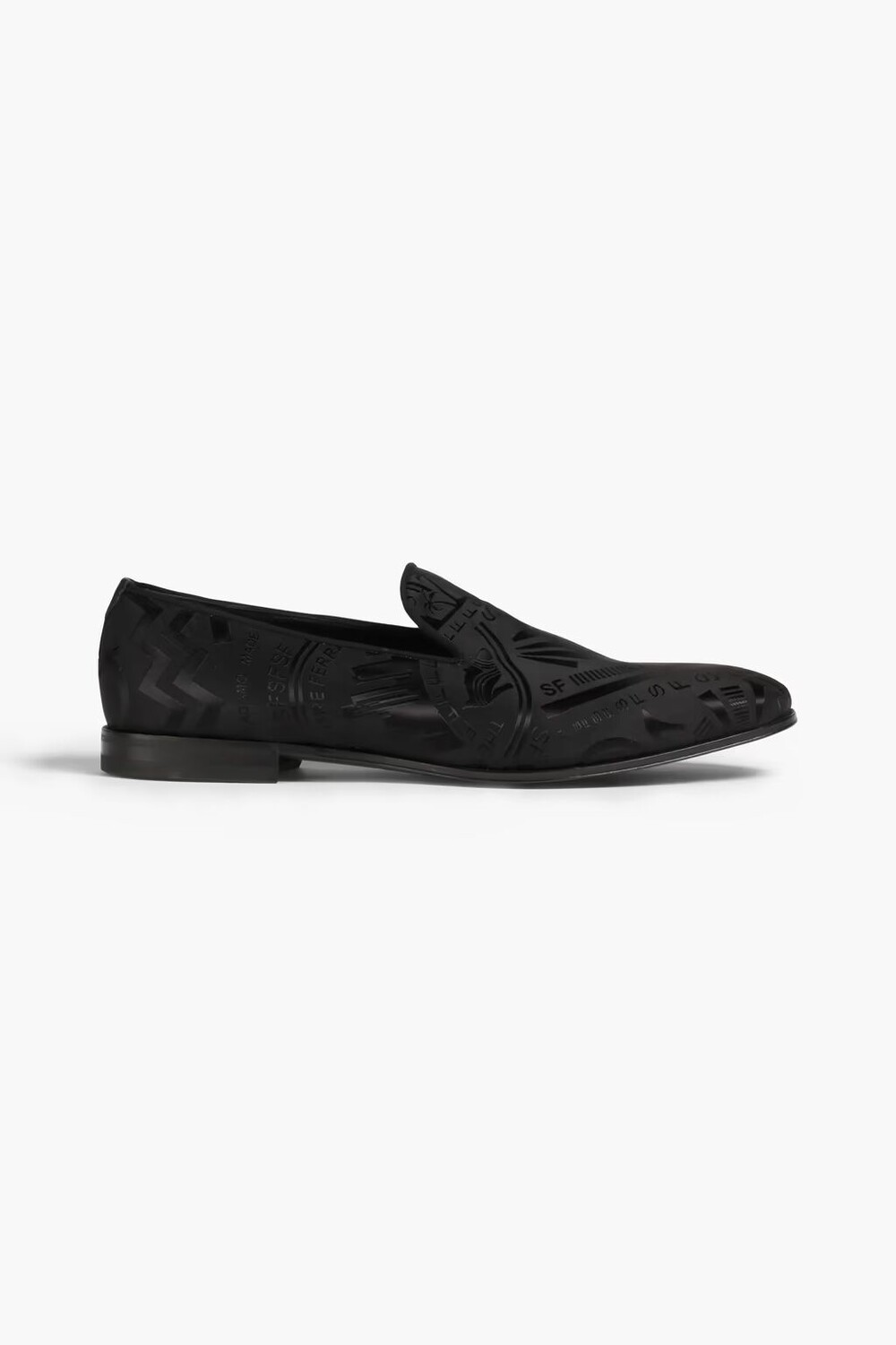 

Атласно-жаккардовые лоферы Ferragamo, черный