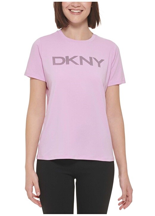 

Сиреневая женская футболка с круглым вырезом Dkny Jeans