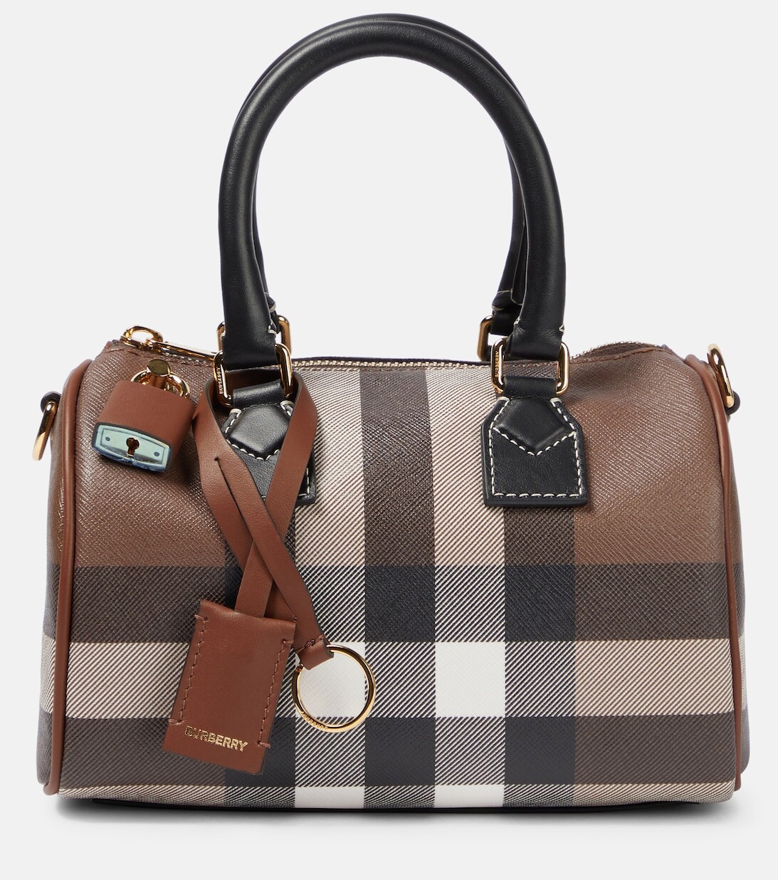 

Холщовая сумка-тоут в клетку Burberry, коричневый
