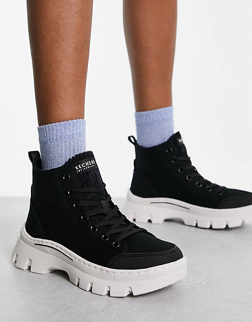 

Черные высокие кроссовки Skechers Roadies из парусины