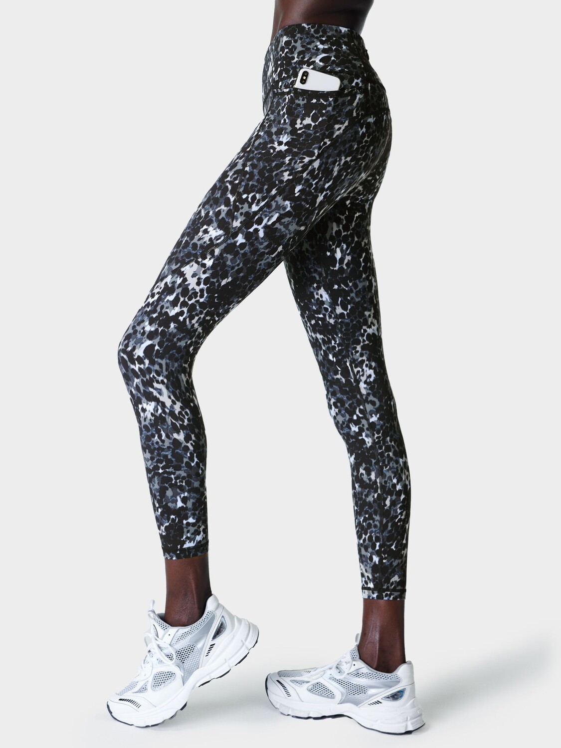 

Леггинсы для спортзала Sweaty Betty Power 7/8, серые в яблоках