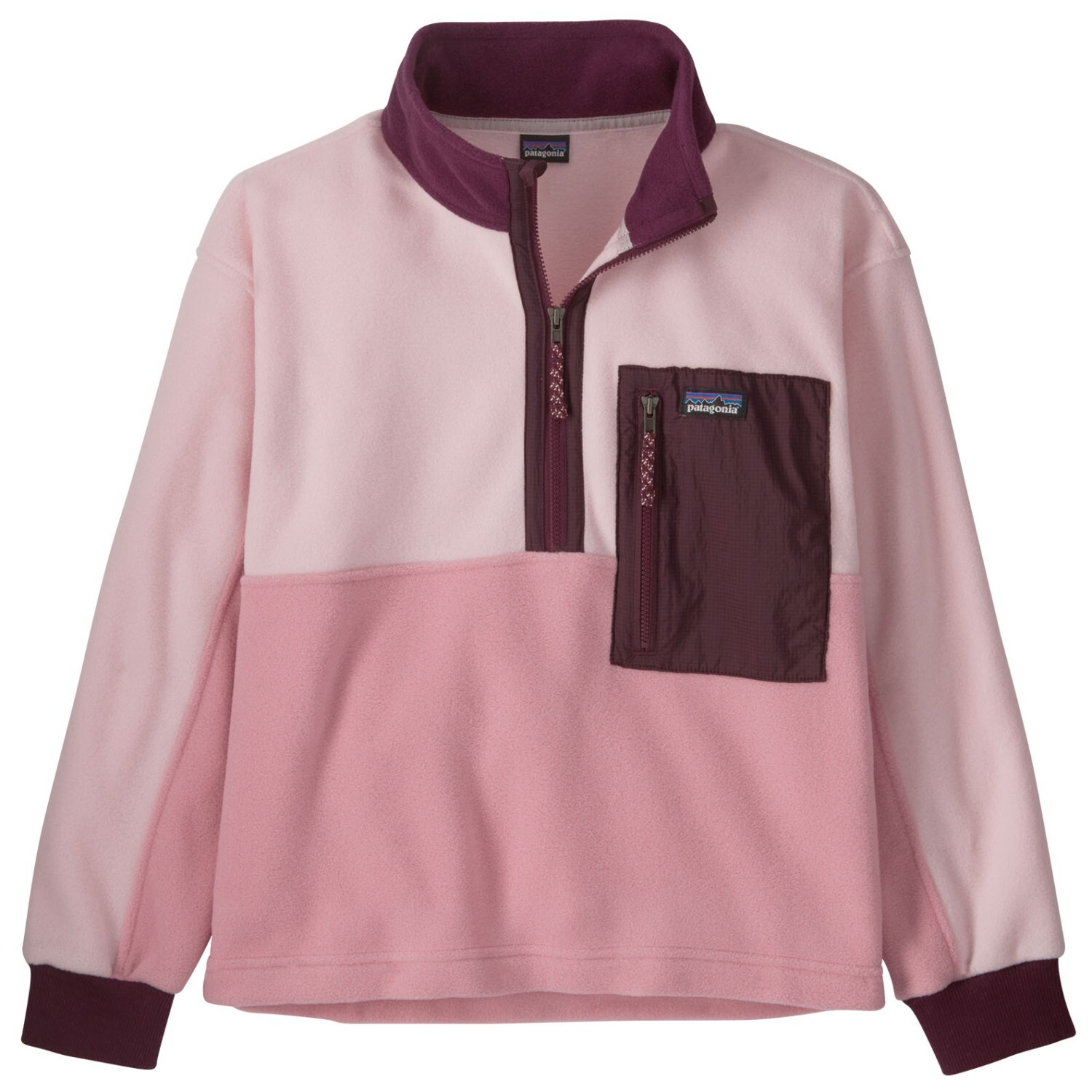 

Флисовый свитер Patagonia Kid's Microdini 1/2 Zip Pullover, цвет Planet Pink