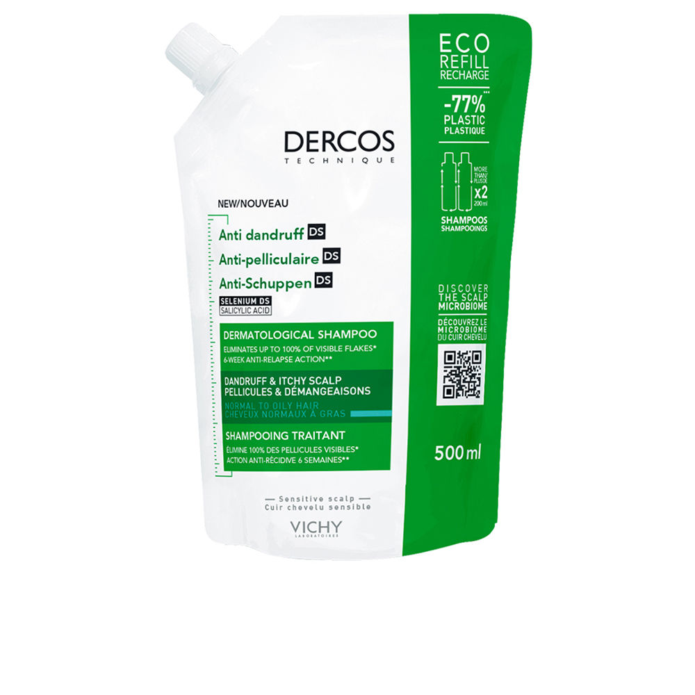 Шампунь против вьющихся волос Dercos Anti-Dandruff Shampoo For Normal To Oily Hair Ecorefill Vichy Laboratoires, 500 мл