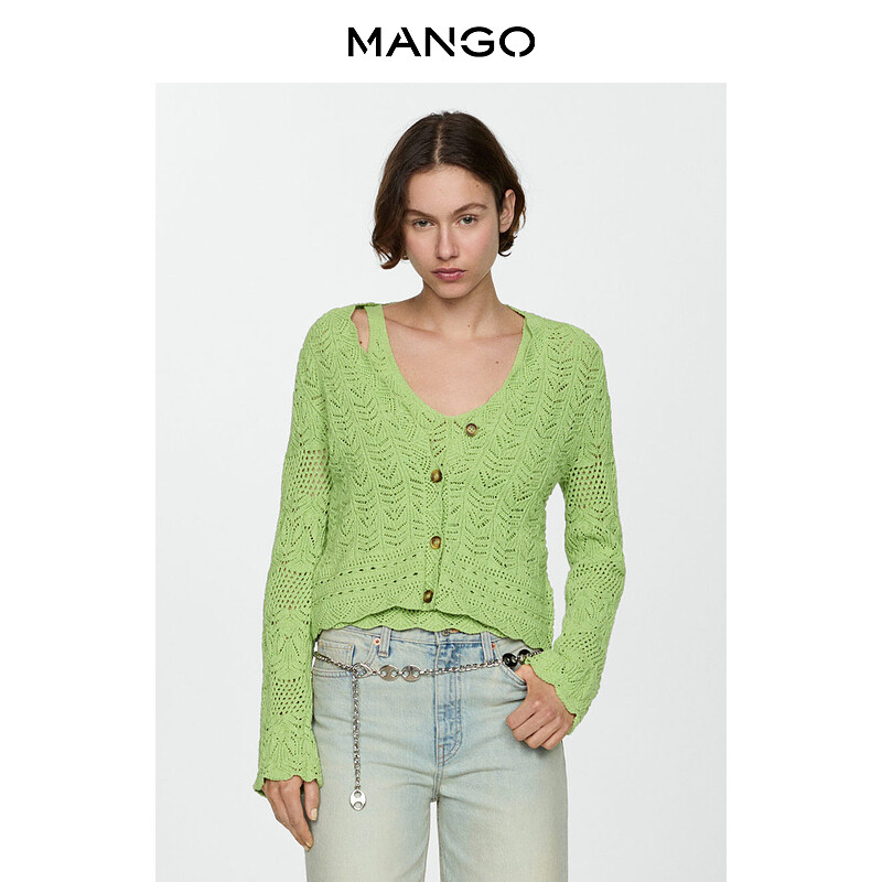 

Женский свитер Mango вязаный, зеленый