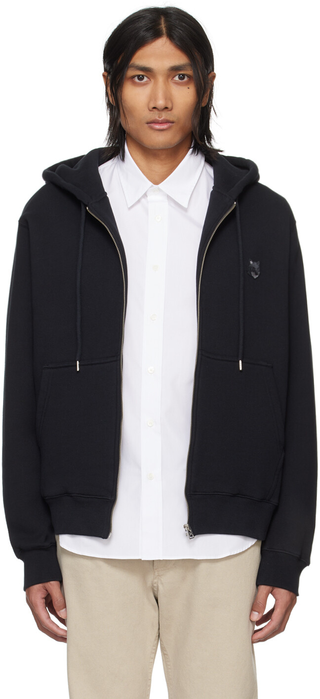 

Черное худи с головой лисы Maison Kitsune, цвет Black
