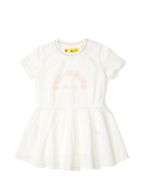 

Розовое платье для девочки с логотипом Off-White, белый