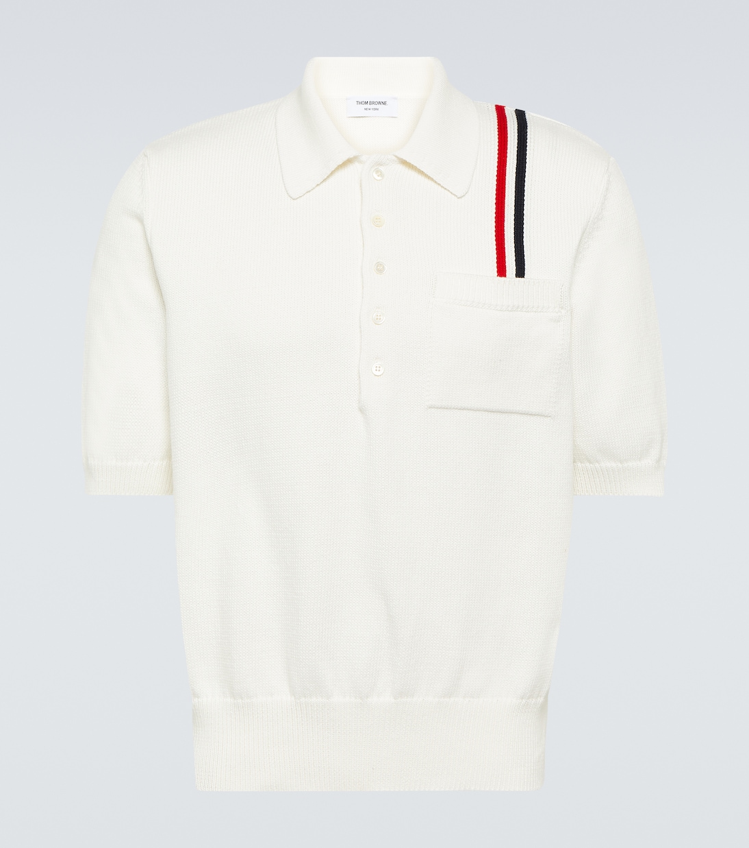 Рубашка поло из хлопка с полосками rwb Thom Browne, белый белая рубашка поло с четырьмя полосками thom browne